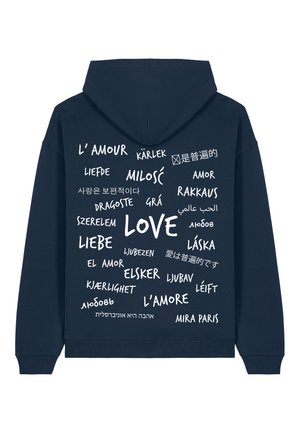 UNIVERSAL LOVE BACK PRINT - Kapuzenpullover - dark blue