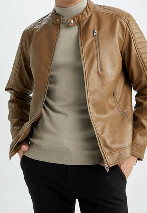 Chaqueta de cuero sintético - camel