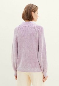 TOM TAILOR Strickpullover - offwhite mauve plaited rib