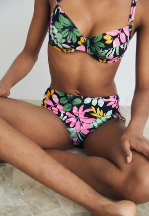 LASCANA VIVANCE PANTS GATHERED - Bikini-Hose - black/pink