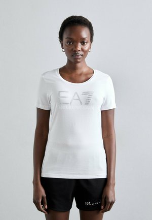 GIROCOLLO - T-shirt con stampa - bianco