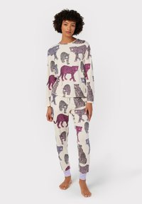 Chelsea Peers SET LEOPARD PRINT - Conjunto de pijama - off white