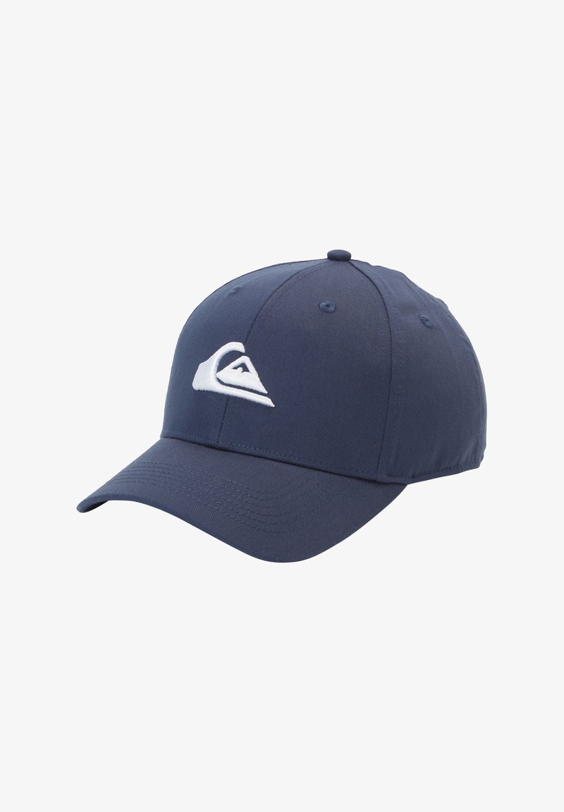 Ναυτικό καπέλο μπέιζμπολ από ύφασμα, με λευκό λογότυπο. Ο σχεδιασμός περιλαμβάνει καμπυλωτό γείσο και έξι πάνελ με αεριστικές οπές.