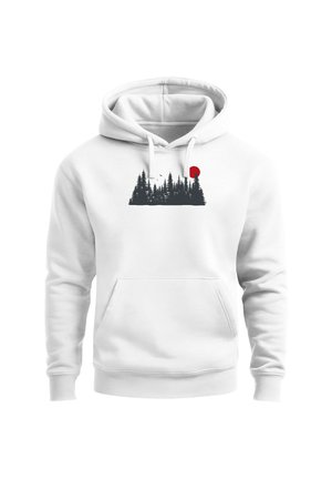 PRINT RED SUN FOREST - Kapuzenpullover - weiß