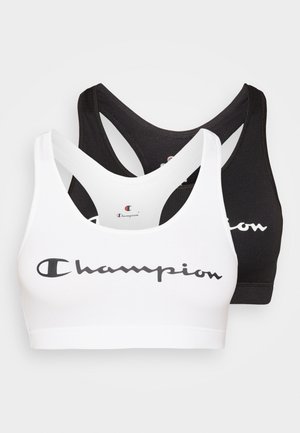 LOW IMPACT BRA 2 PACK - Lengvai krūtinę prilaikanti sportinė liemenėlė - white/black