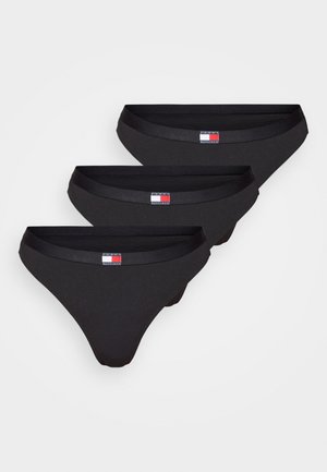 FLAG THONG 3 PACK - G-strenge - black