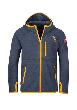 TROLLKIDS, KIDS SANDEFJORD JACKET UNISEX - Fleece jacket - mystic blue/golden yellow