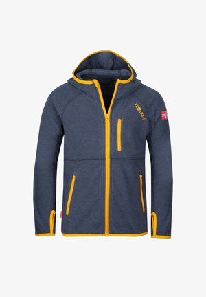TROLLKIDS, KIDS SANDEFJORD JACKET UNISEX - Fleece jacket - mystic blue/golden yellow