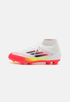 F50 LEAGUE MID FIRM/MULTI-GROUND KIDS - Chaussures de foot à crampons - footwear white/core black/solar yellow