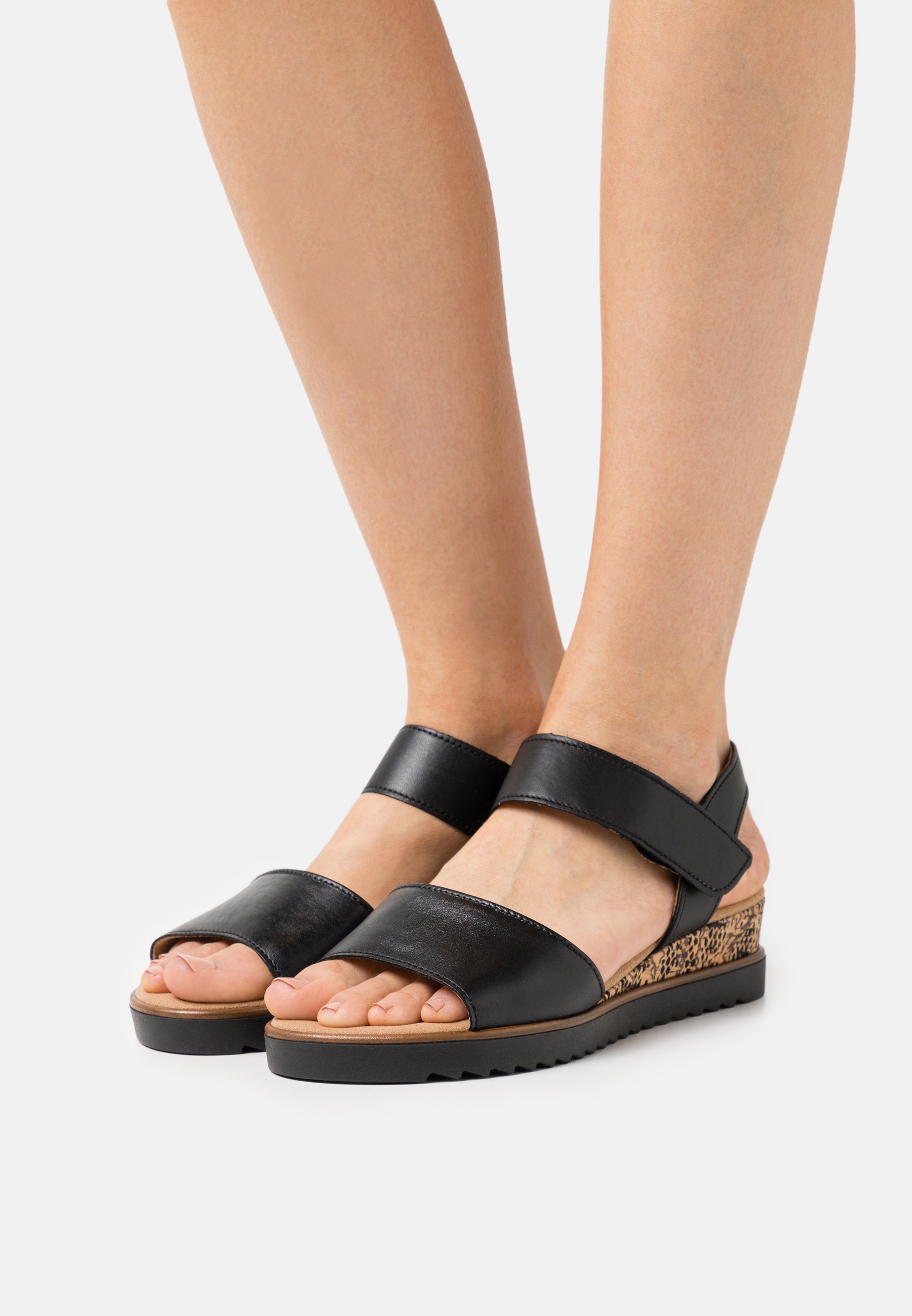 Gabor Comfort Sandalen met sleehak - schwarz/zwart - Zalando.be