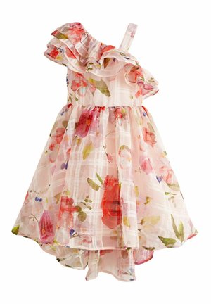 FLORAL ONE SHOULDER BURNOUT-REGULAR FIT - Cocktailklänning - pink