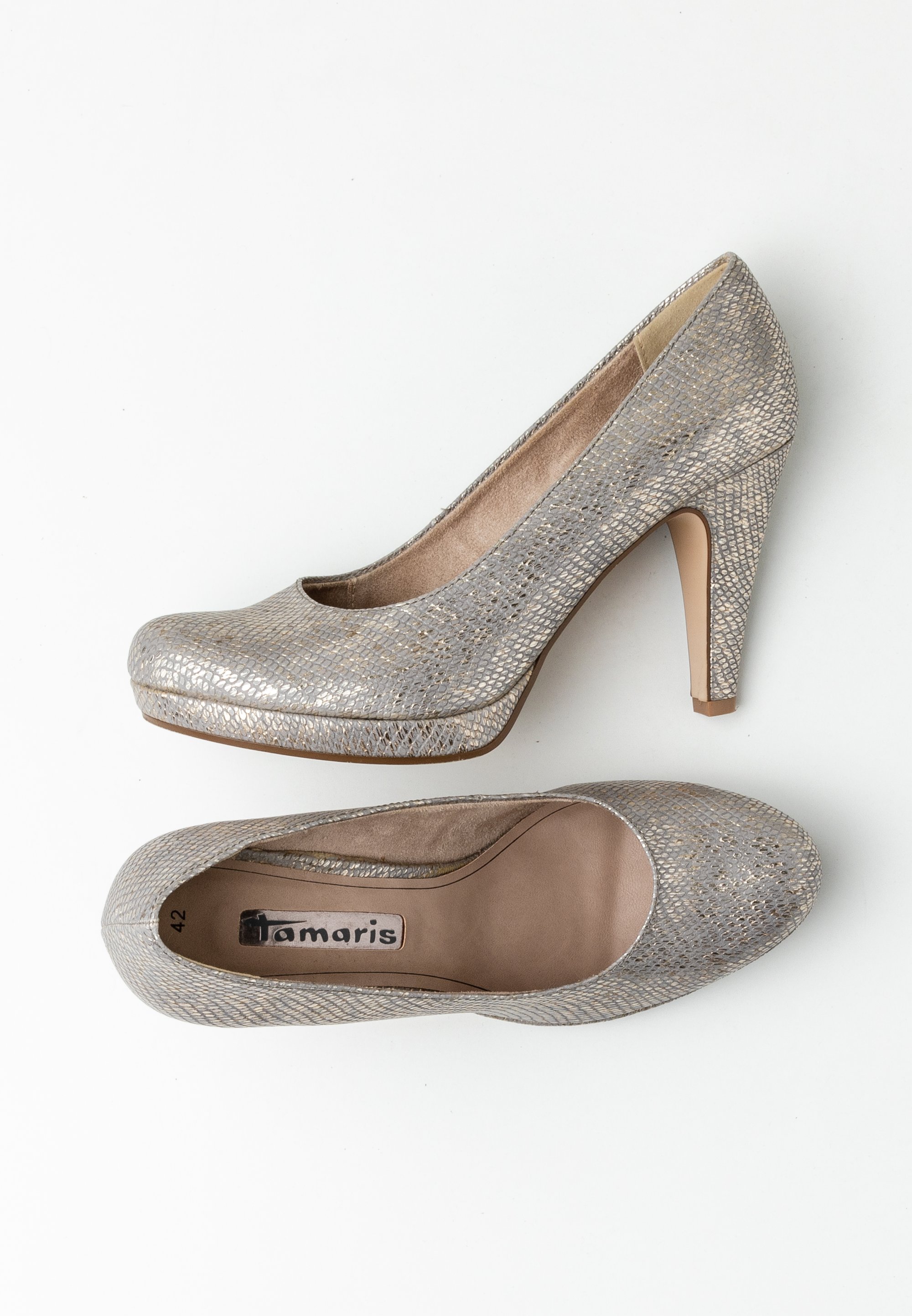 Tamaris Turnschuhe Gold Glitter Grey Tamaris High Heel Pump Gold