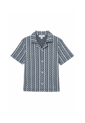 Reiss REISS VALLATTA ZIG-ZAG KNIT CUBAN-COLLAR SHIRT - Hemd - blue