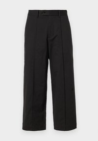 SLH-WIDE LEG TONY PANT - Auduma bikses - black