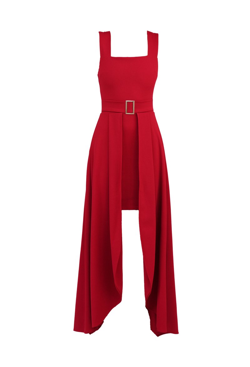 PALINDA Abito Donna A Righe Maniche Corte Con Cintura - Elegante E Casual Per Ufficio E Lavoro, Colore Rosso, Taglia L