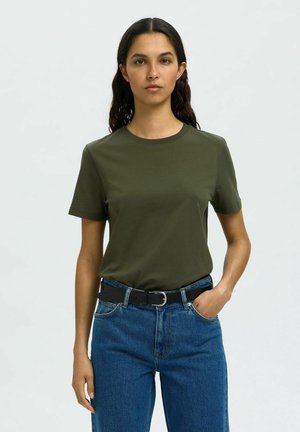 SLFMYESSENTIAL O-NECK - Basic T-shirt - deep depths