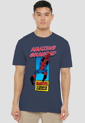 CORNER BOX AMAZING SPIDER-MAN GRANDAD - Print T-shirt - dark blue