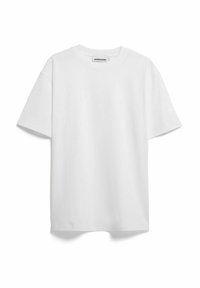 Witte katoenen T-shirt met korte mouwen, een ronde hals en een relaxte pasvorm. Heeft een eenvoudig, onversierd ontwerp.