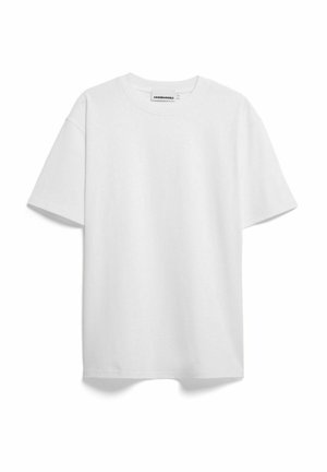 Witte katoenen T-shirt met korte mouwen, een ronde hals en een relaxte pasvorm. Heeft een eenvoudig, onversierd ontwerp.