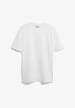 Witte katoenen T-shirt met korte mouwen, een ronde hals en een relaxte pasvorm. Heeft een eenvoudig, onversierd ontwerp.