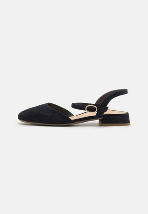 Ankle strap ballet pumps - blau