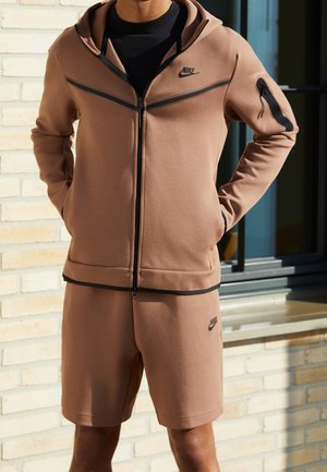 Felpa con zip - brown