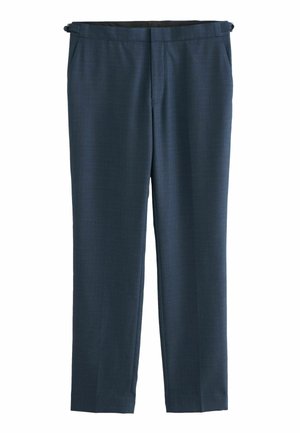 SLIM FIT TEXTURED WOOL - Puvunhousut - blue