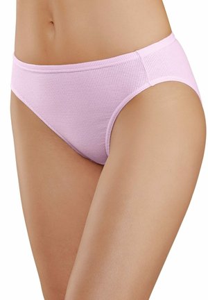 Lila katoenen hipster ondergoed met een gestructureerde, ribbelige oppervlakte; heeft een middelhoge taille en soepele pijpopeningen voor comfort.
