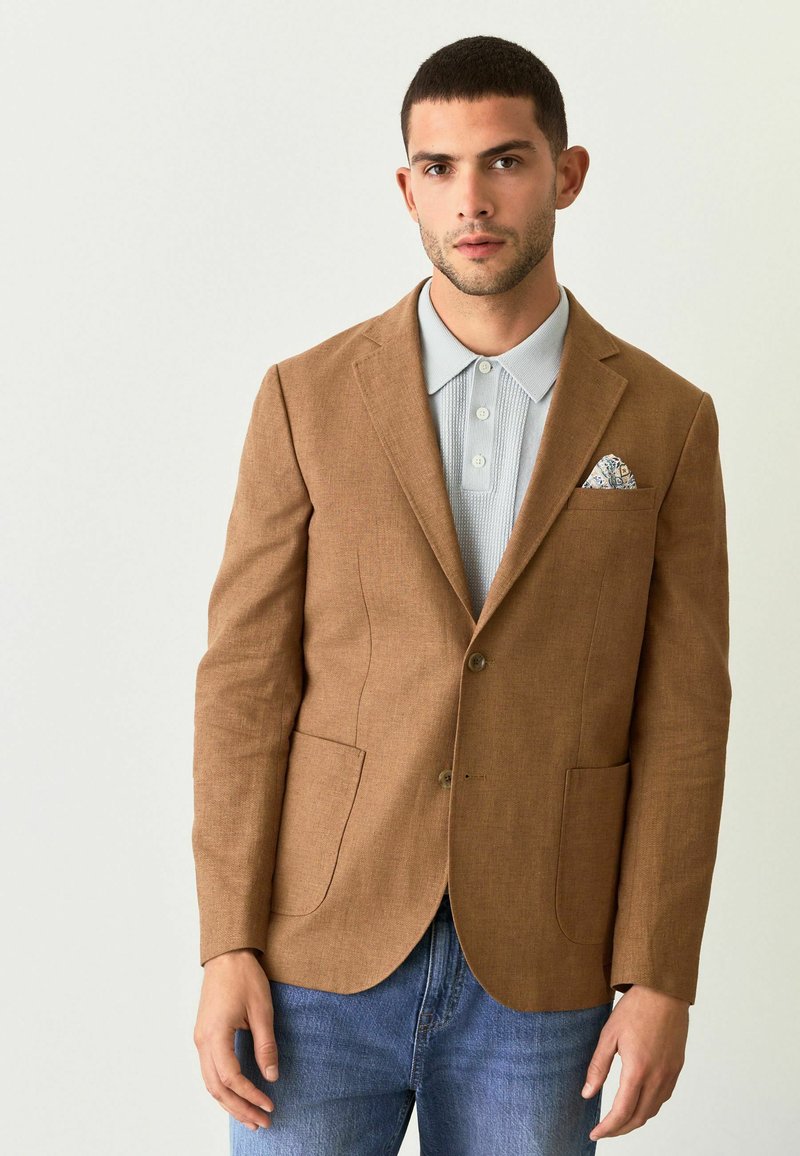 Next REGULAR FIT - TEXTURED - Sako - tobacco
