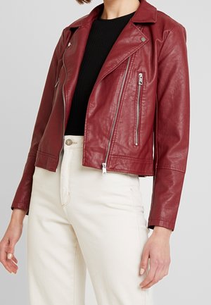 Imitatieleren jas - dark red