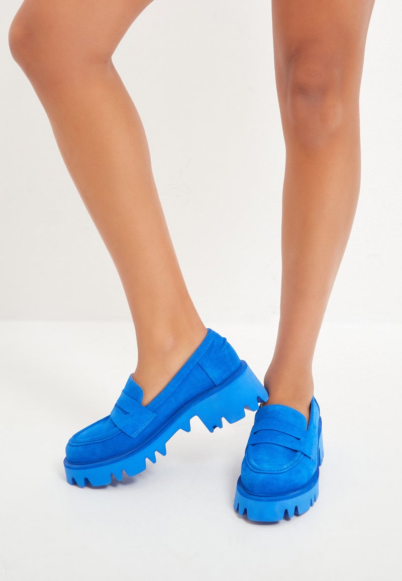 Cesare Gaspari PLATFORM LOAFERS  - Belebújós cipők - blue