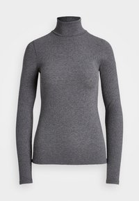 STRETCH RIBBED TURTLENECK - Long sleeved top - medium heather