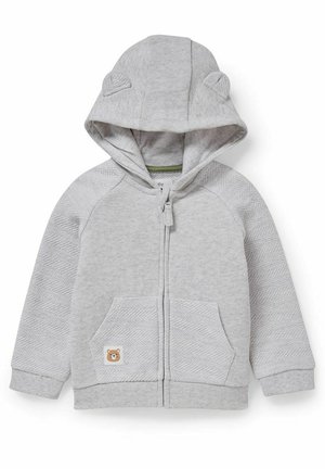 Sweater met rits - light gray melange