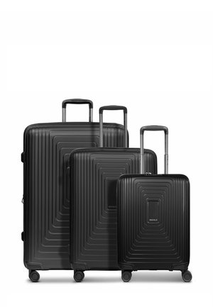 SET TEILIG MIT DEHNFALTE - Wheeled suitcase - black metallic