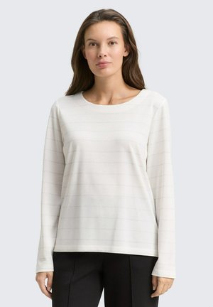 T-shirt à manches longues - white stripe with lurex