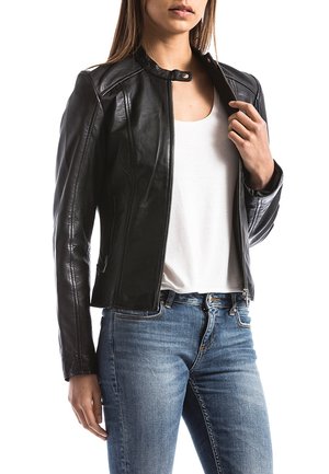 BLUE WELLFORD - Leather jacket - black