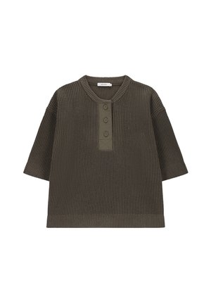 MIT KNÖPFEN - T-shirt basic - grün