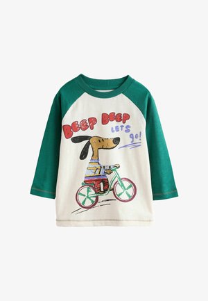 Next, REGULAR FIT - LONG SLEEVE GRAPHIC T-SHIRT . - Langarmshirt - green ecru ragan dog