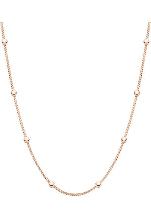Roze gouden ketting met een reeks kleine ronde accenten langs de lengte, met een gladde, gestructureerde afwerking en een verfijnd ontwerp.
