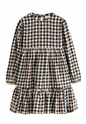 Next, CHECK TIERED DRESS - Freizeitkleid - black white