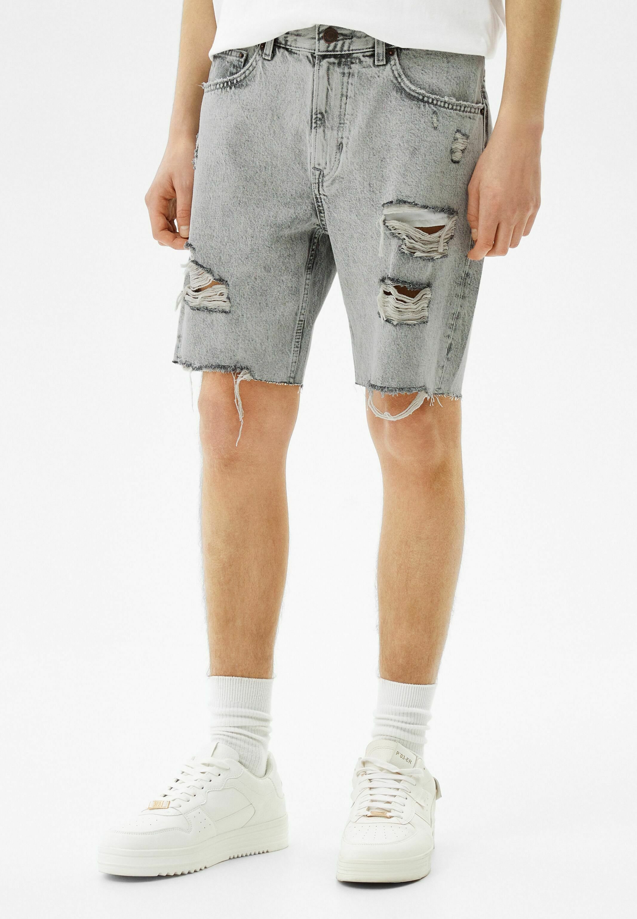 Bershka Shorts di jeans - grey/grigio - Zalando.it