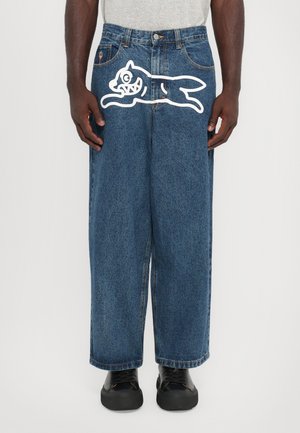 RUNNING DOG TRIPLE SCOOP - Jean large - mid wash blue