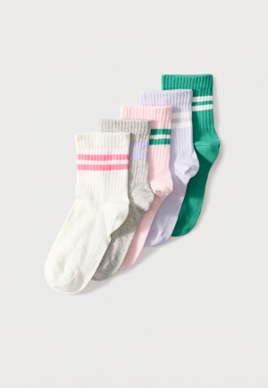 5 PACK - Socks - white/green/mottled light grey