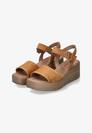 Sandalen met plateauzool - braun