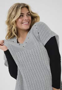 Kaffe Curve Stickad tröja - grey melange