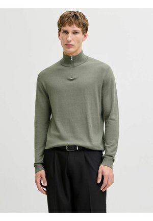 JJEEMIL HALF ZIP - Strickpullover - vetiver