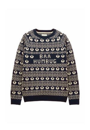 REGULAR FIT - BAA HUMBUG INTARSIA CHRISTMAS  - Strickpullover - navy