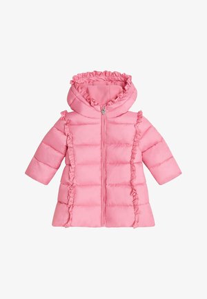 LANGE KAPUZE UND RÜSCHEN - Winter jacket - rose