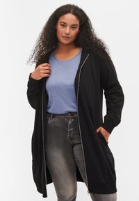 Zizzi Sweat zippé - black