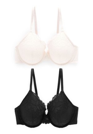LIGHT PAD FULL CUP LACE BRAS 2 PACK - Bygel-bh - black white